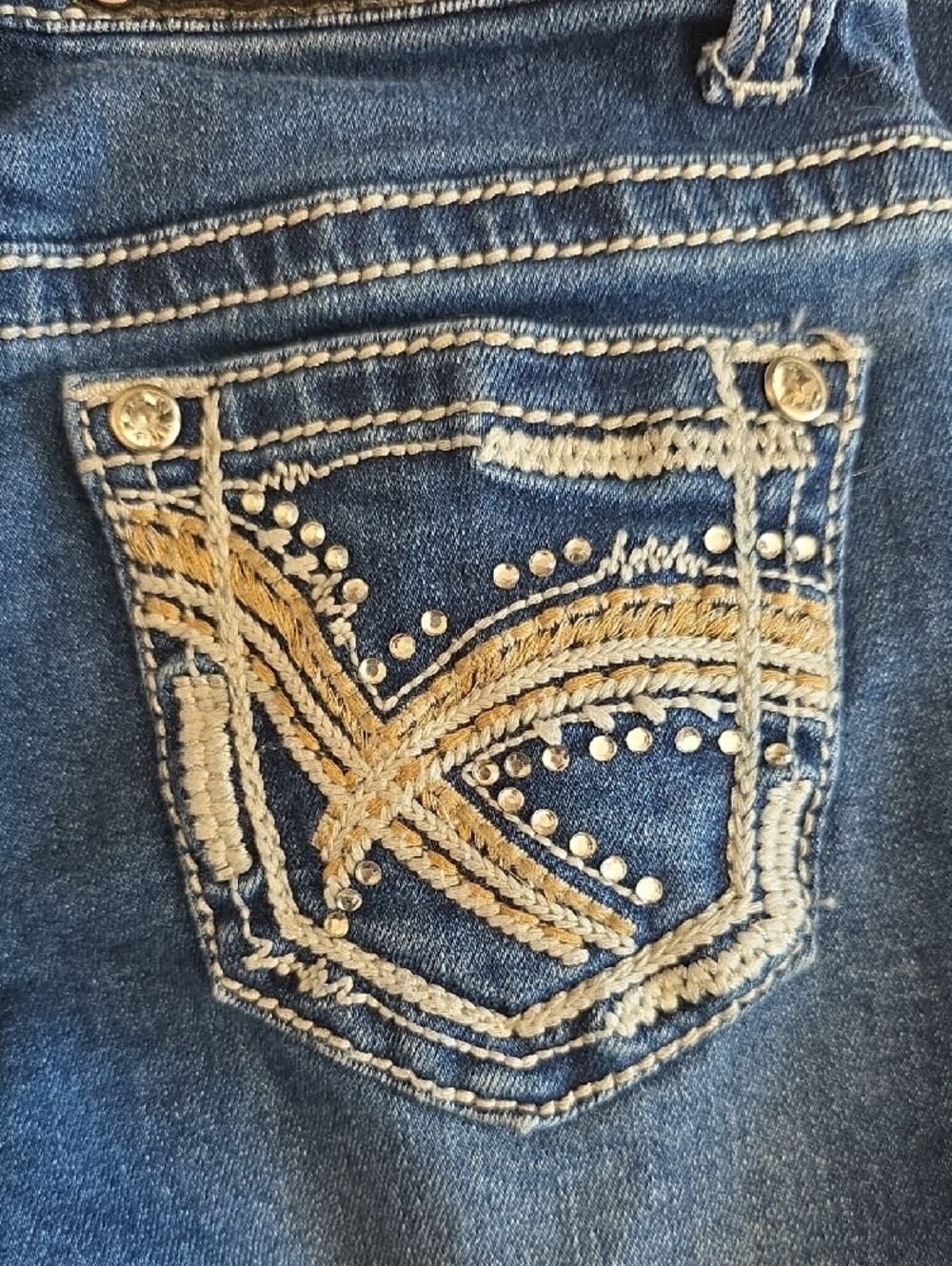 Kids Dark Blue Flared Jeans - Classic Denim - Picture 6 of 8